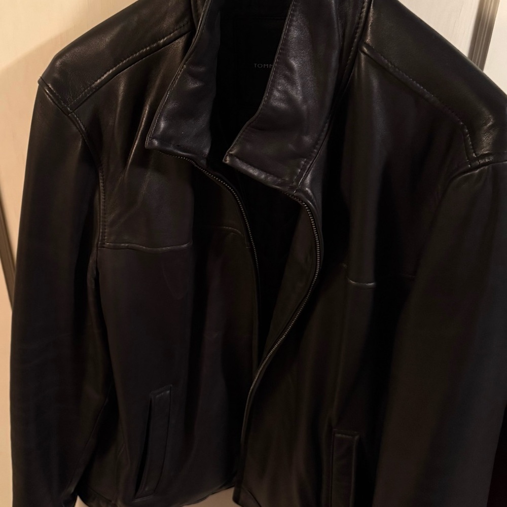 Tommy Hilfiger Men's Black Leather Jacket